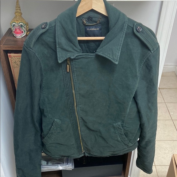 Class Roberto Cavalli Other - Vintage Class Roberto Cavalli Green Men's Moto Classic Jacket